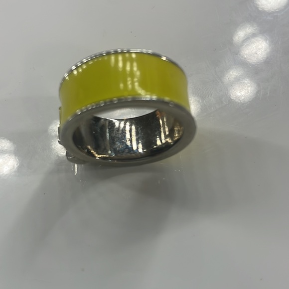 BCBG MaxAzaria Yellow, Cocktail, Silver Cross, Ring, size 8 - Picture 3 of 6
